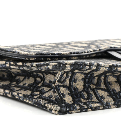 Christian Dior Oblique Saddle Chain Pouch Blue 8 of 9