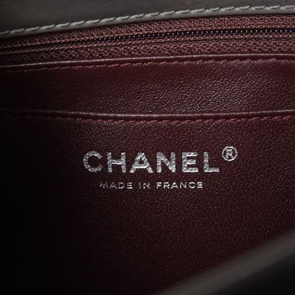 Chanel Aged Calfskin Quilted Prestige Top Handle Flap Grey 7 of 8