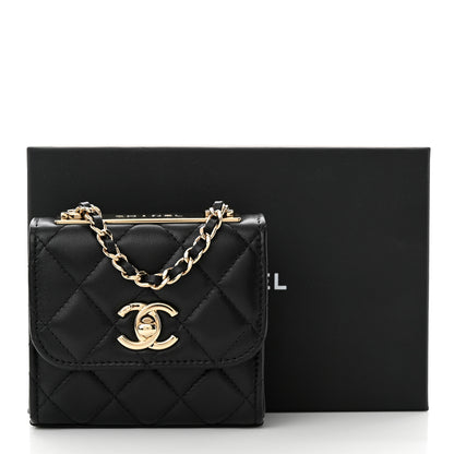 Chanel Lambskin Quilted Mini Trendy CC Chain Wallet Black 12 of 12