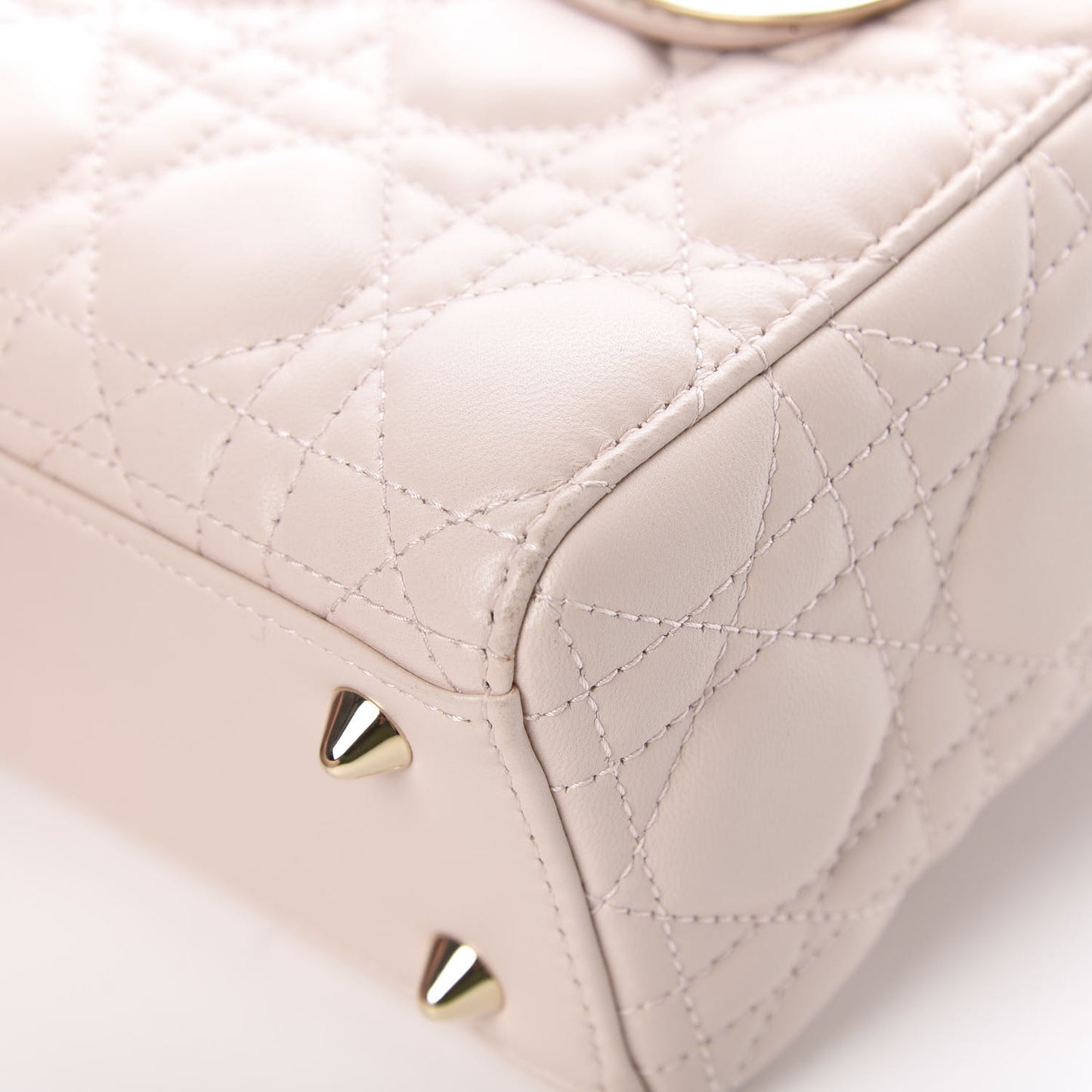 Lambskin Cannage Small Lucky Badges My Lady Dior Pink