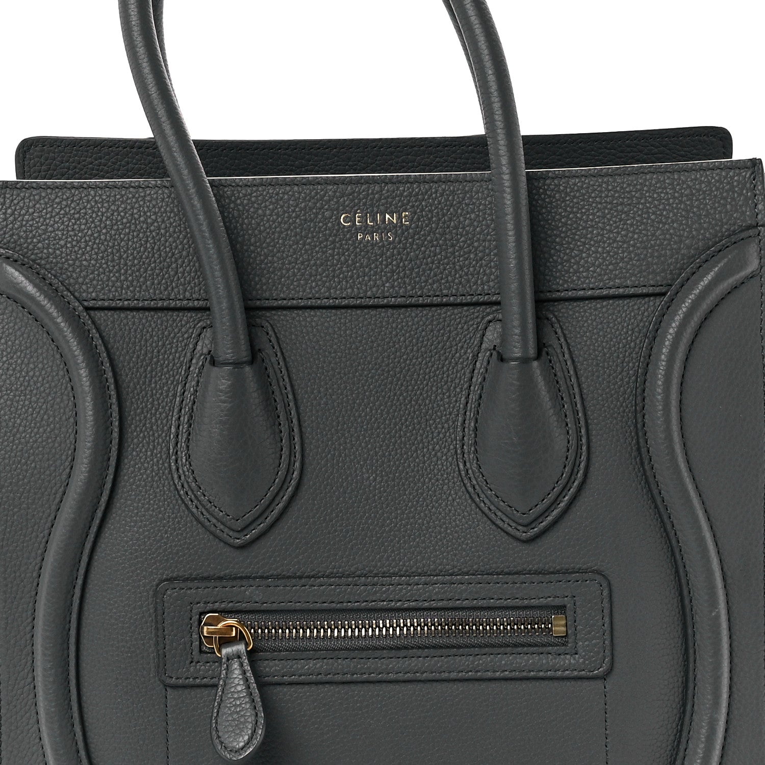 Celine Baby Drummed Calfskin Micro Luggage Kohl 8 of 12