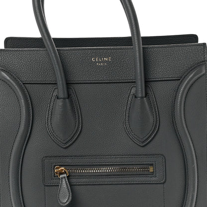 Celine Baby Drummed Calfskin Micro Luggage Kohl 8 of 12