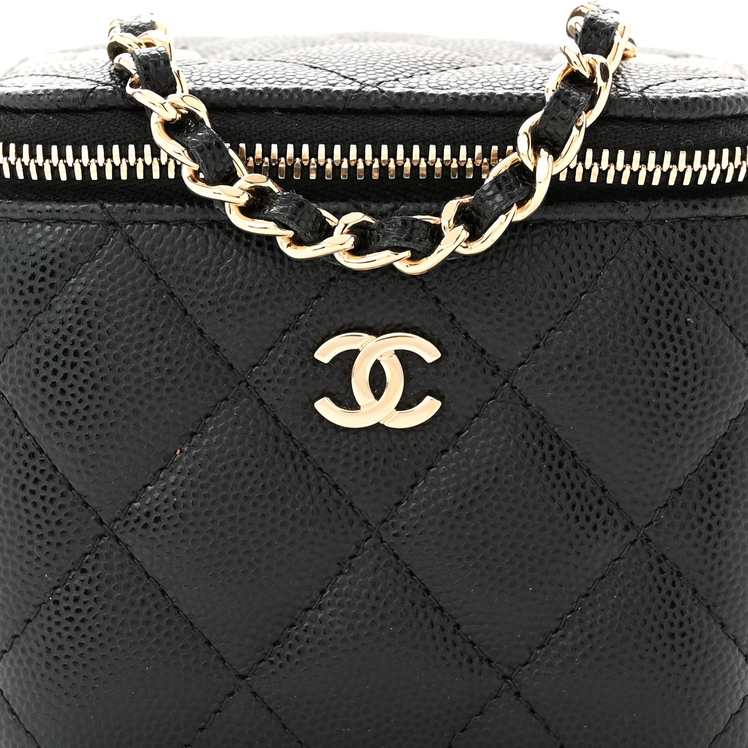 Chanel Caviar Quilted Mini Vanity Case With Chain Black 8 of 11