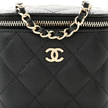Chanel Caviar Quilted Mini Vanity Case With Chain Black 8 of 11