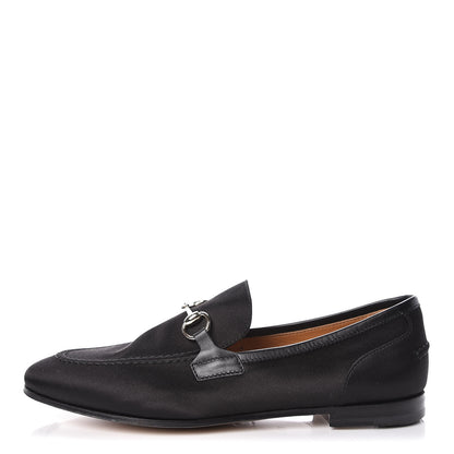 Gucci Satin Jordaan Womens Loafers 37.5 Black 1 of 12