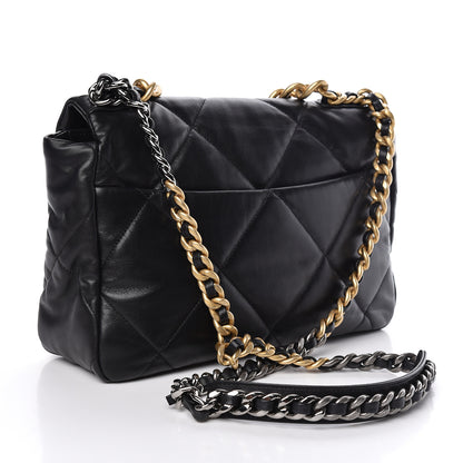 Chanel Lambskin Quilted Large 19 Flap Black 3 of 12
