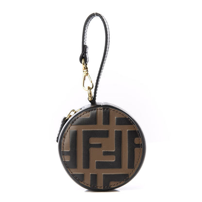 Fendi Calfskin FF 1974 Embossed Help Bag Charm Maya Black 2 of 10