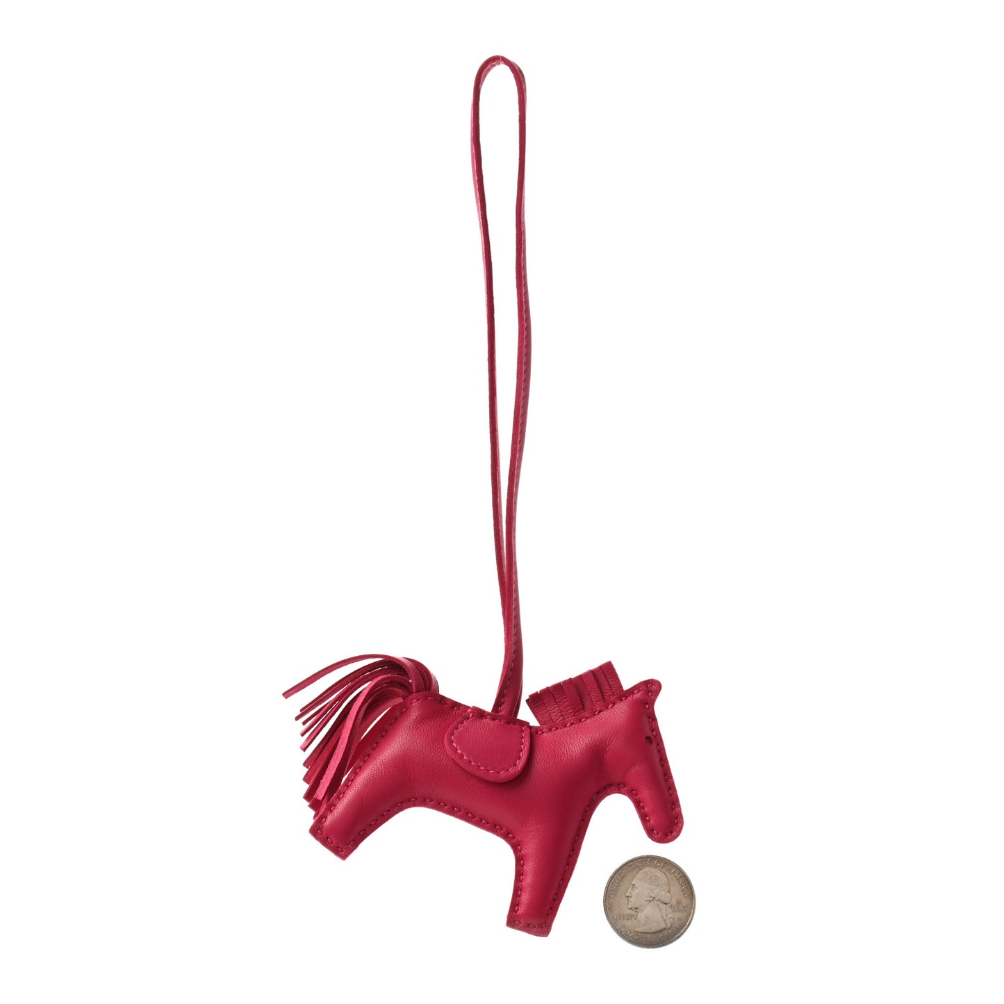 Milo Lambskin Grigri Rodeo Horse Bag Charm PM Rose Mexico