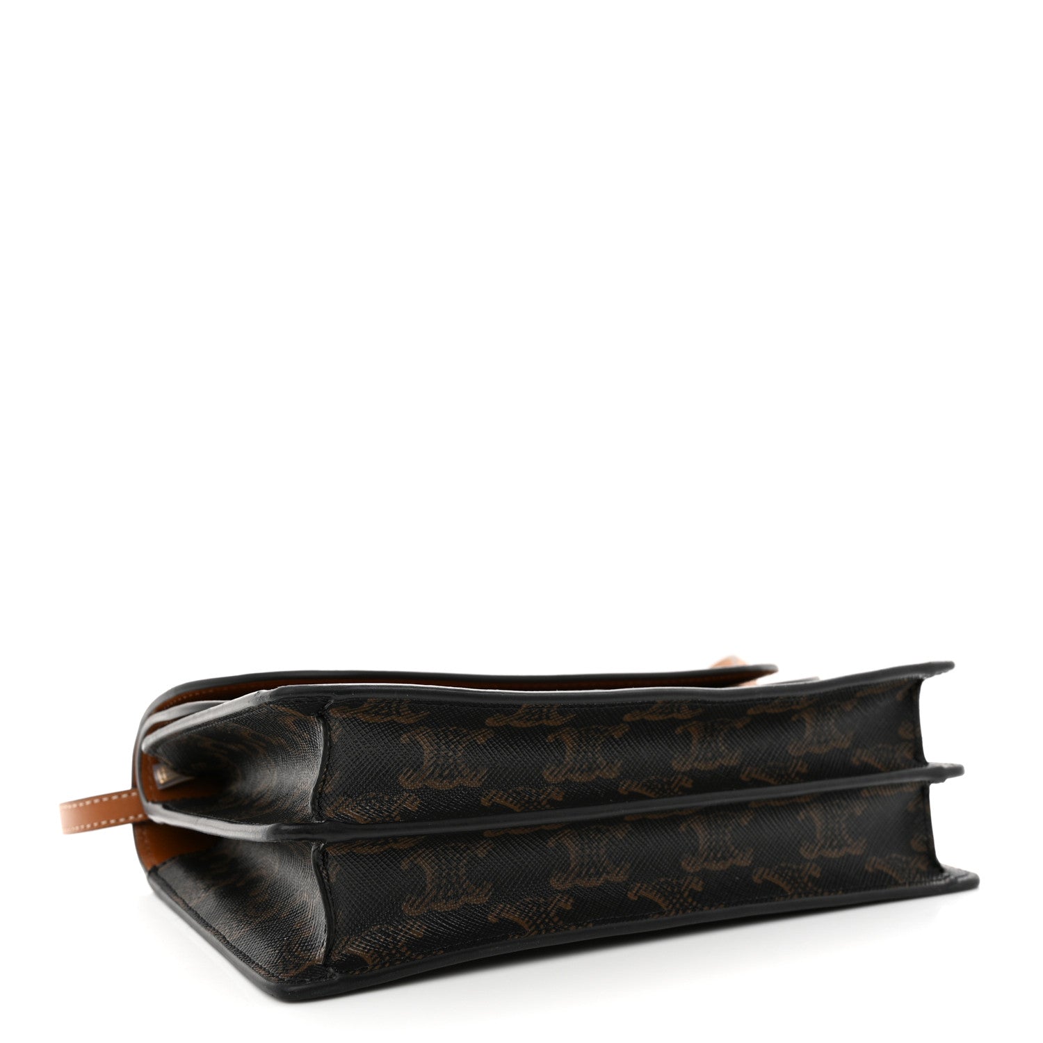 Celine Triomphe Canvas Lambskin Wallet On Strap Tan 5 of 12