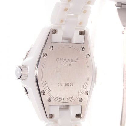 Chanel Stainless Steel Ceramic Diamond 33mm J12 Quartz Watch White 5 of 7
