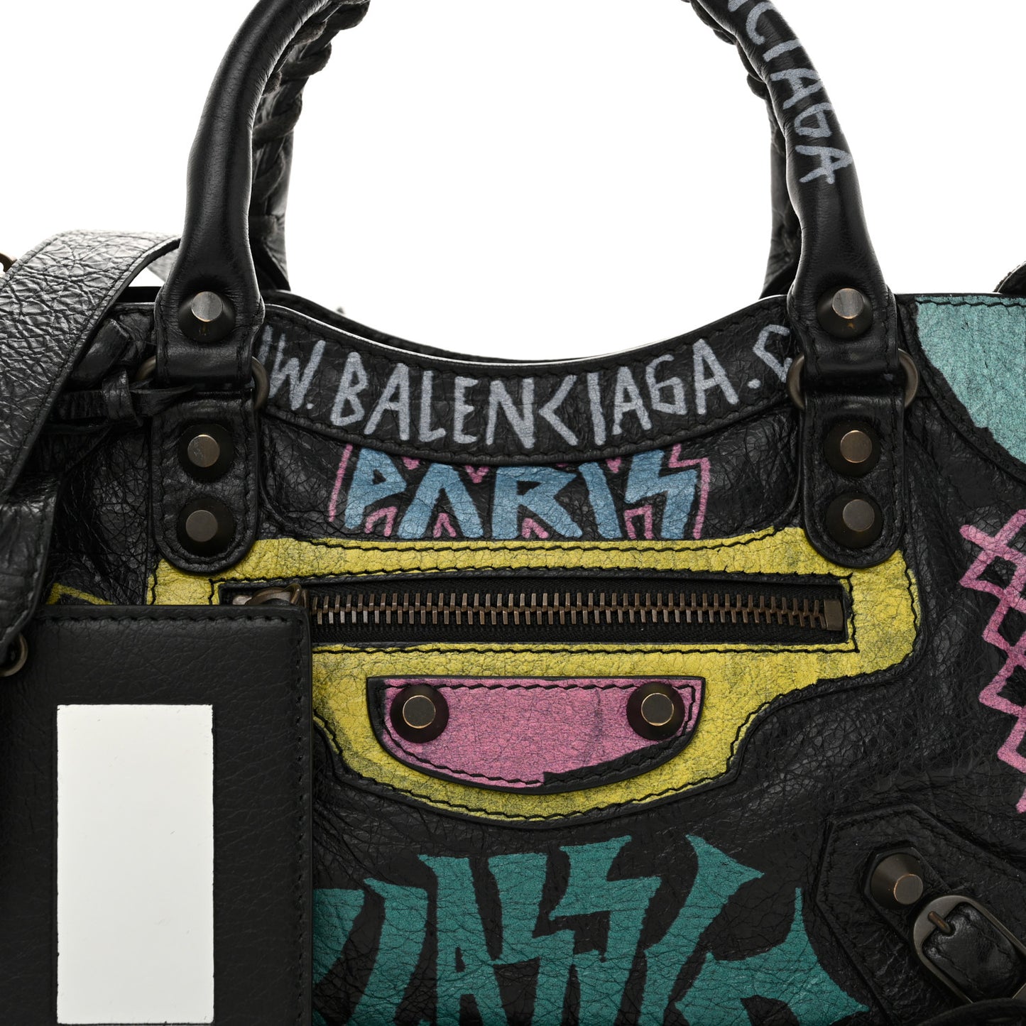 Agneau Arena Graffiti All Over Classic Hardware Mini City Black Multicolor