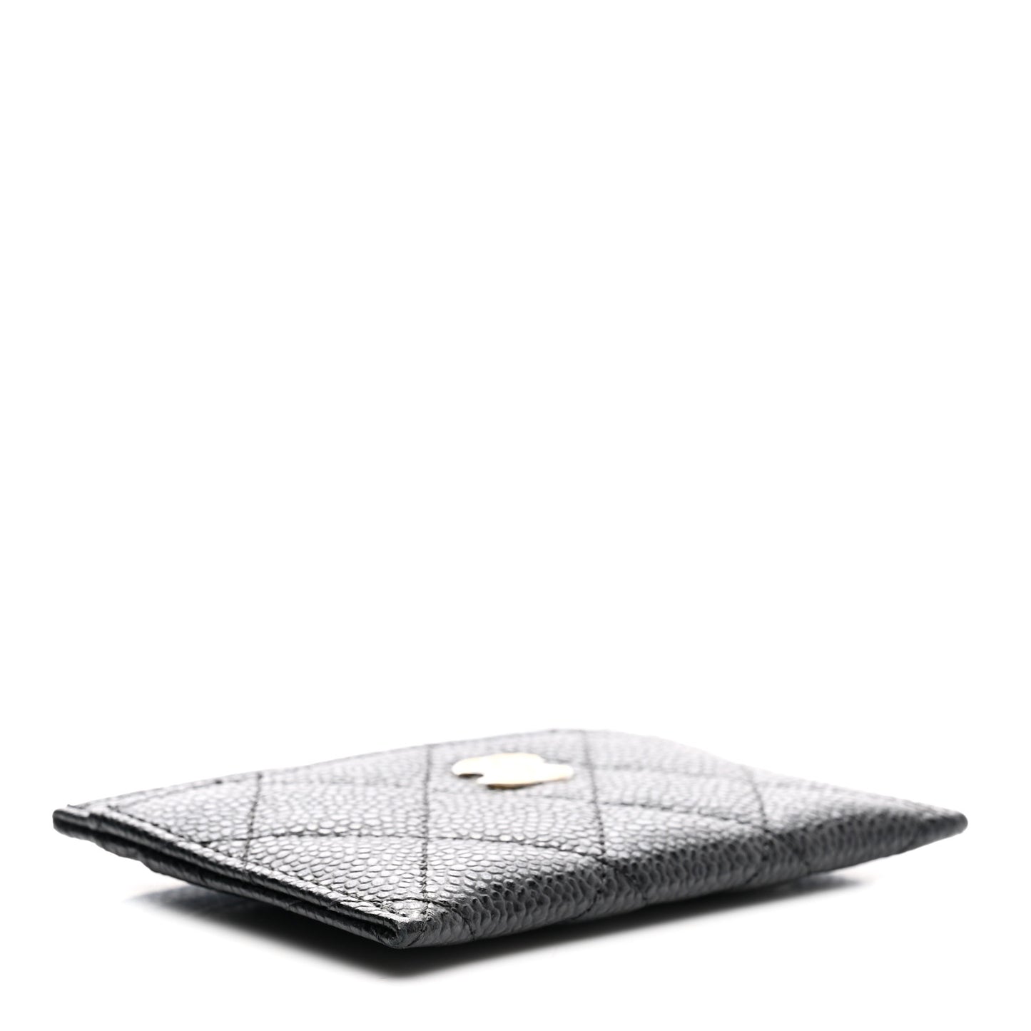 Caviar Quilted Card Holder Black