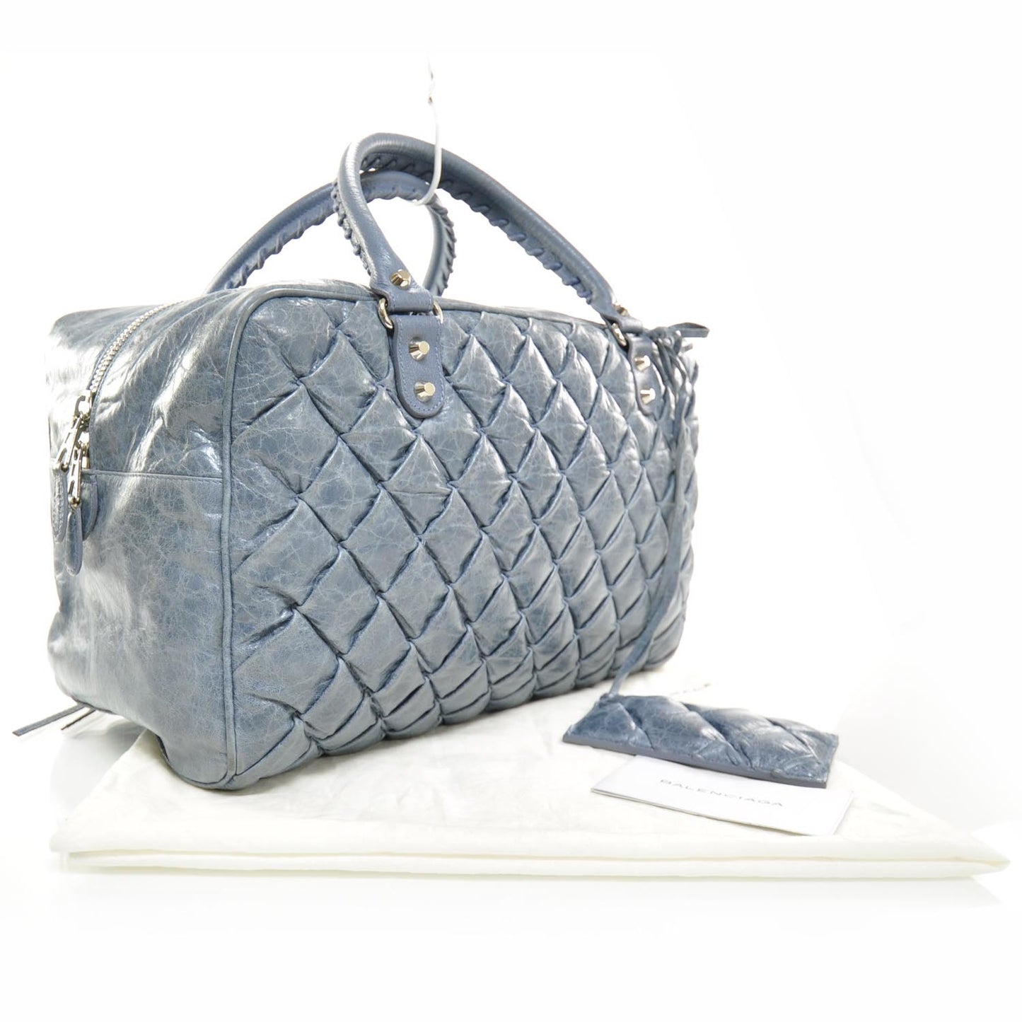 Agneau Quilted Matelasse GM Cornflower Bleu