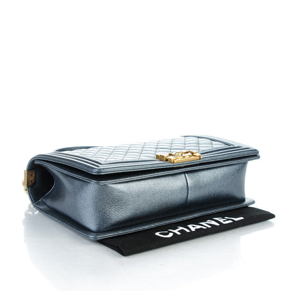 Chanel Iridescent Calfskin Quilted New Medium Boy Flap Dark Grey 4 of 7