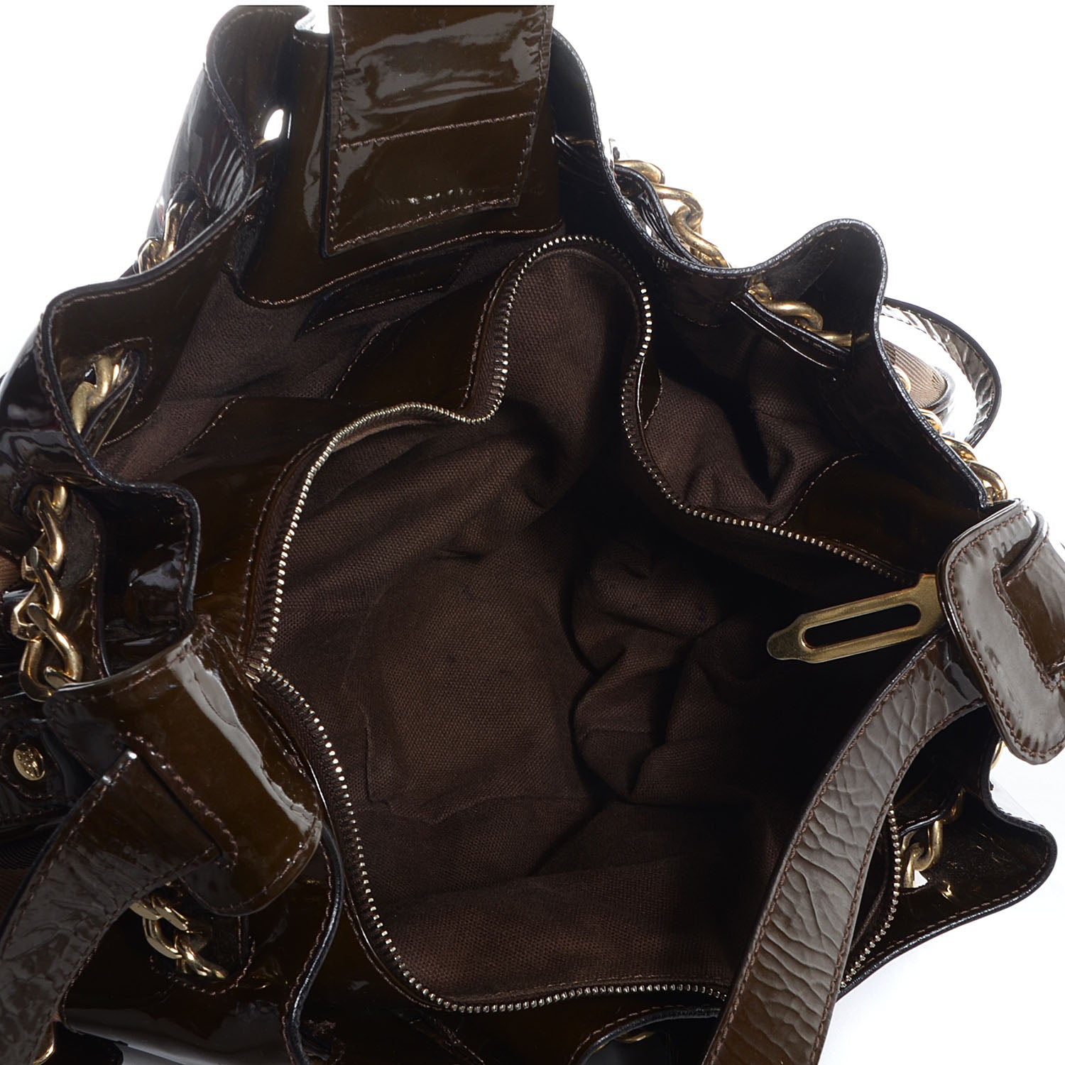 Burberry House Check Patent Margaret Bag Brown 5 of 9