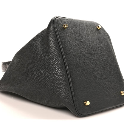Hermes Taurillon Clemence Matte Alligator Picotin Lock Touch 22 MM Black 9 of 10