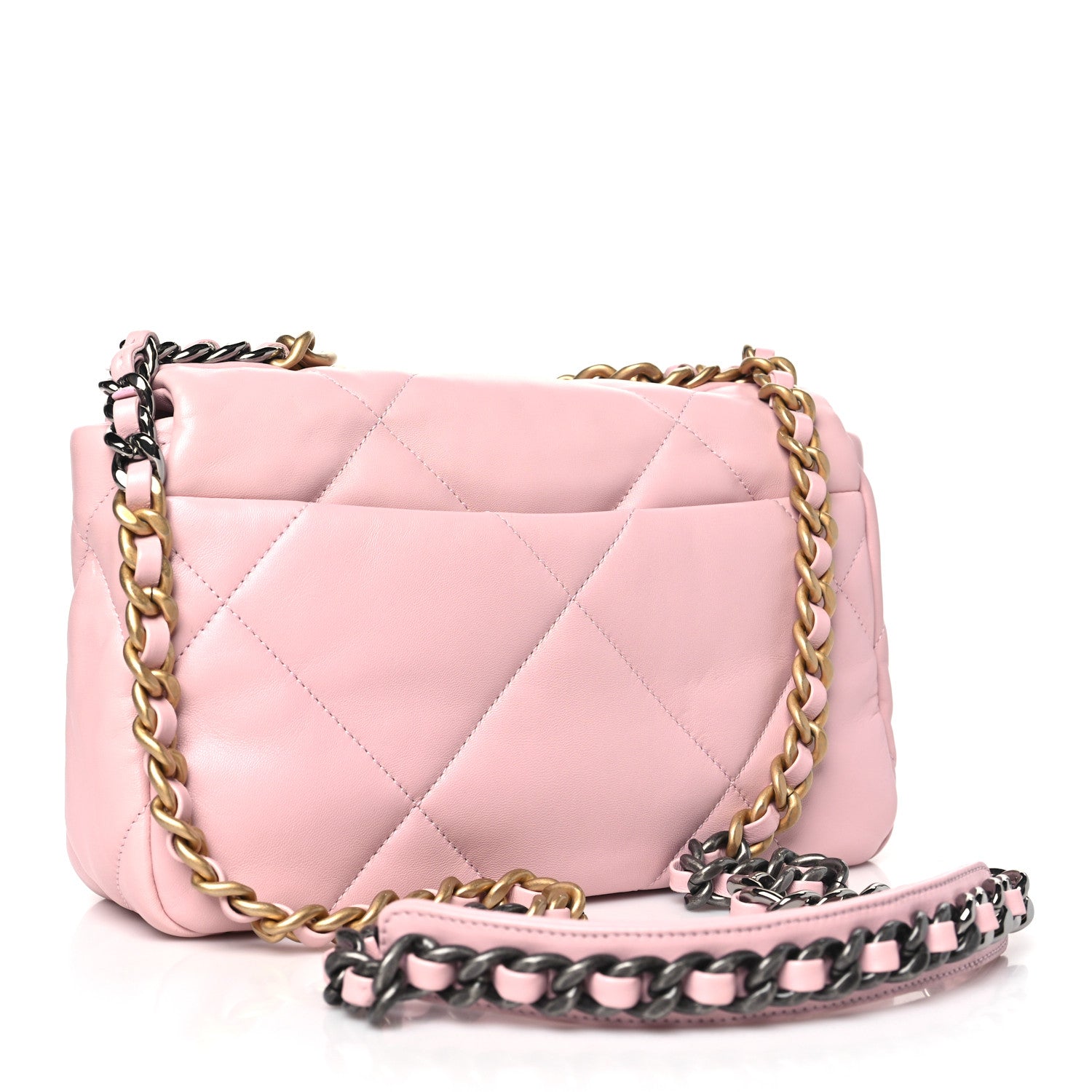 Chanel Lambskin Quilted Medium Chanel 19 Flap Light Pink 3 of 11