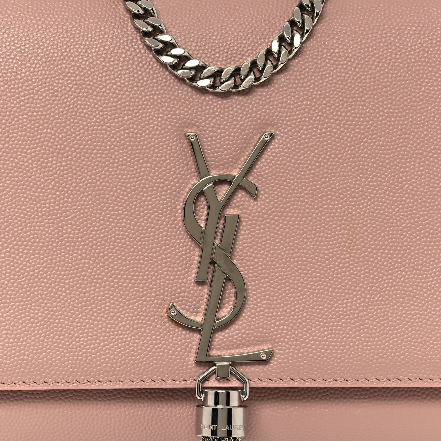Grain De Poudre Medium Classic Monogram Kate Tassel Satchel Pale Blush