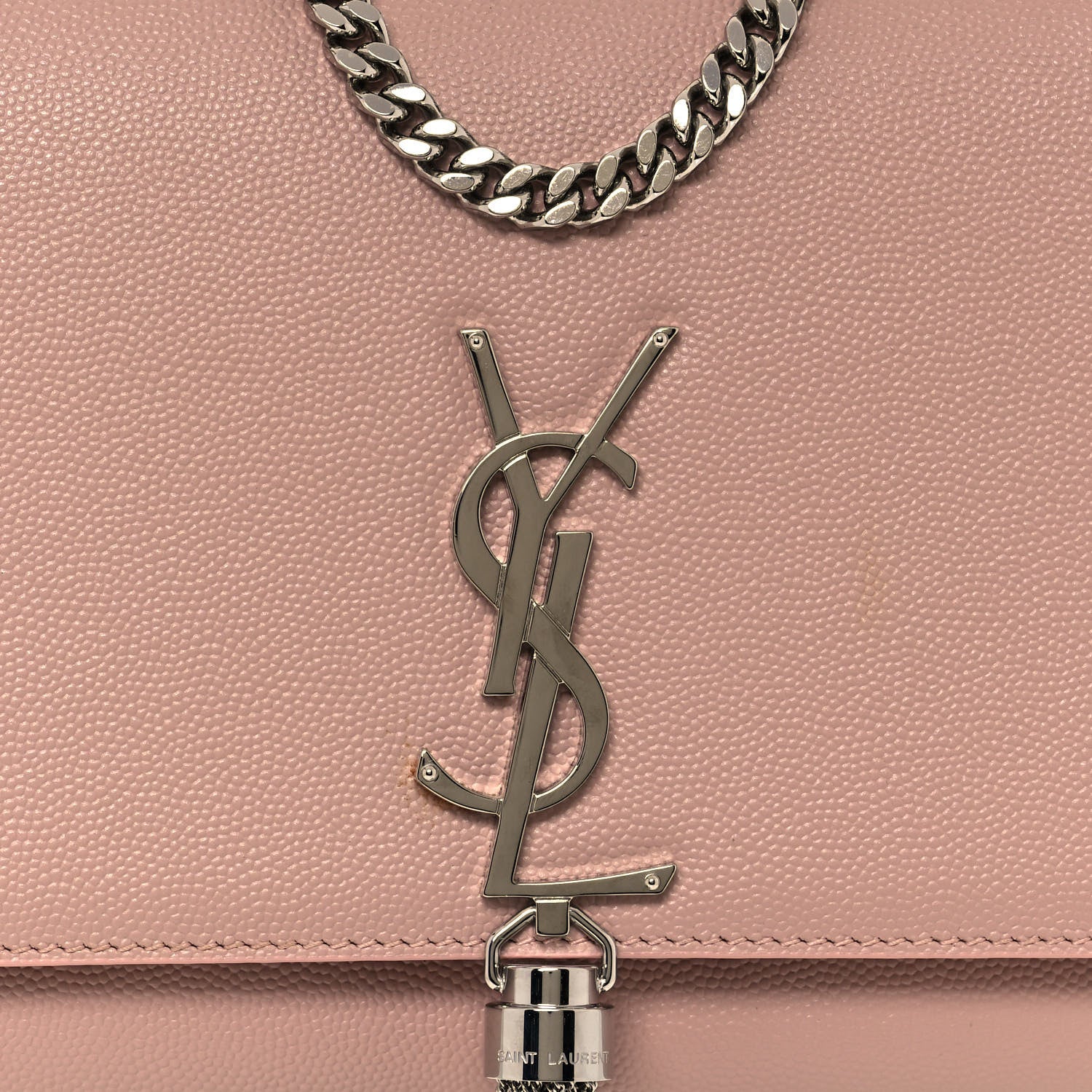 Saint Laurent Grain De Poudre Medium Classic Monogram Kate Tassel Satchel Pale Blush 7 of 11