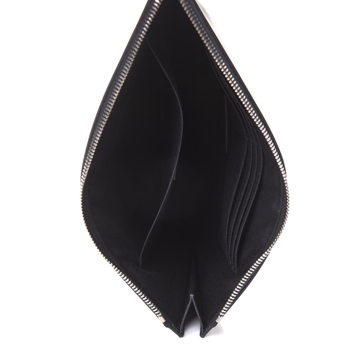 Calfskin Logo Zipped Tablet Pouch Black