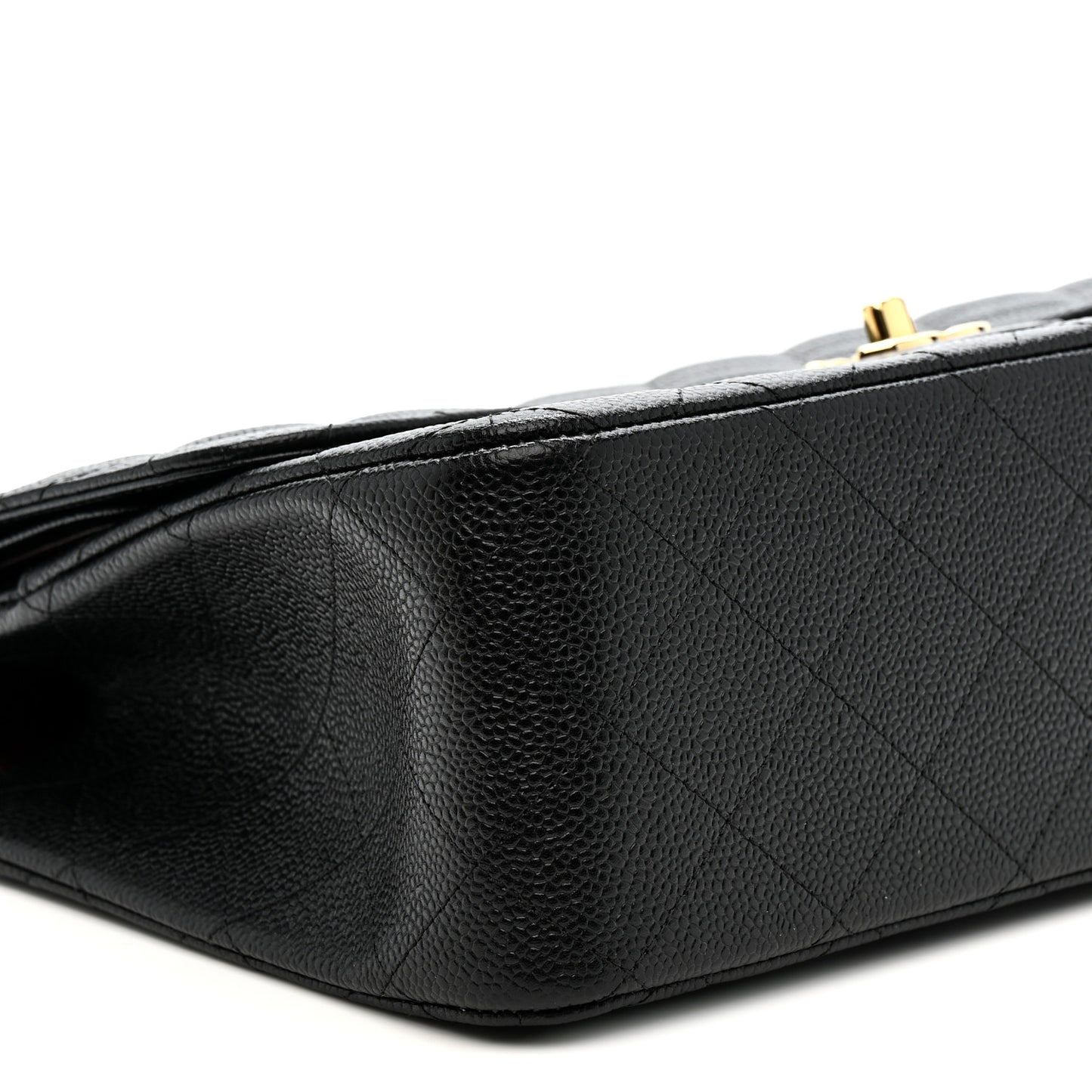 Caviar Quilted Jumbo Double Flap Black