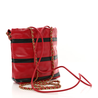 Chanel Shiny Calfskin Striped Mini Chanel 22 Red Black 3 of 10