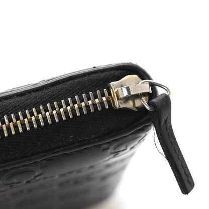 Gucci Guccissima Margaux Calfskin Metal Bar Zip Around Wallet Black 8 of 10