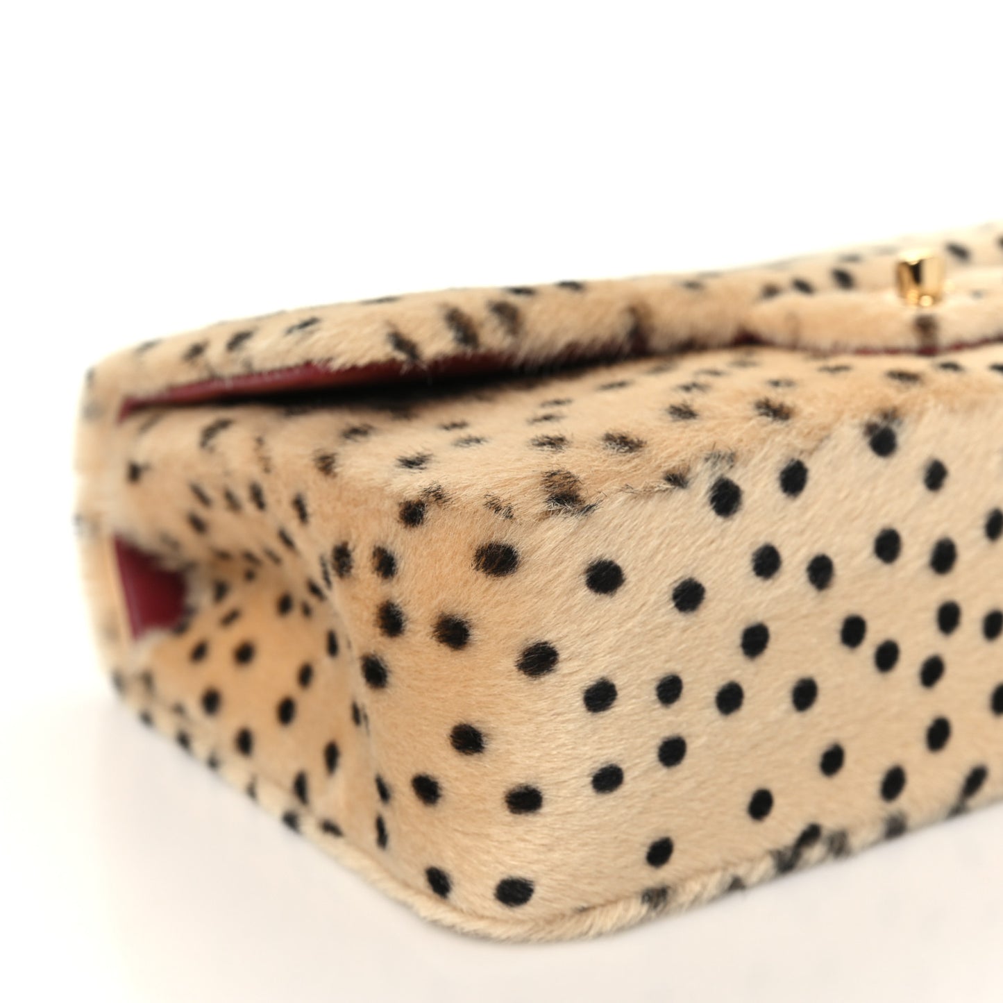 Pony Hair Cheetah Printed Creative Fabrics Flap Light Beige Black