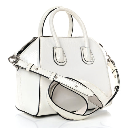 Givenchy Crinkled Patent Calfskin Mini Antigona White 3 of 15