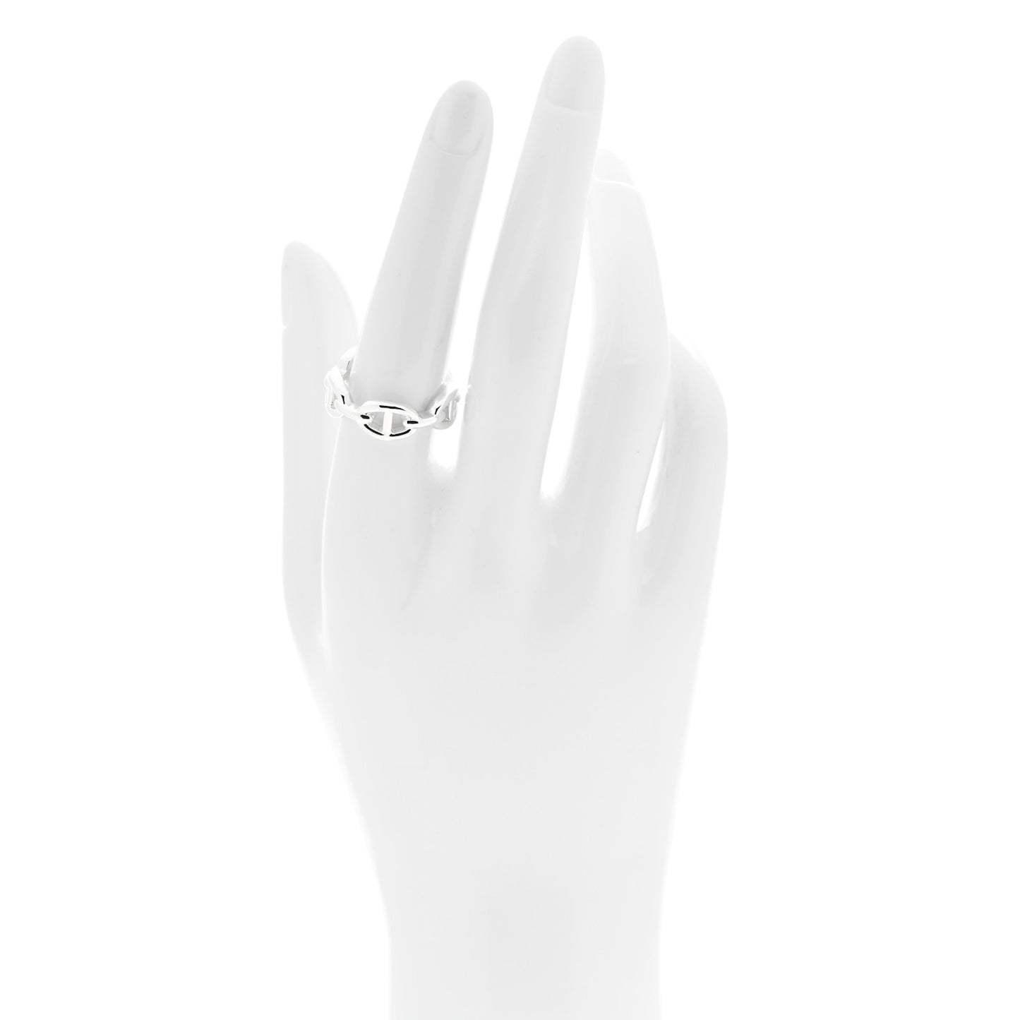 Sterling Silver PM Chaine d'Ancre Enchainee Band Ring 55 7.25