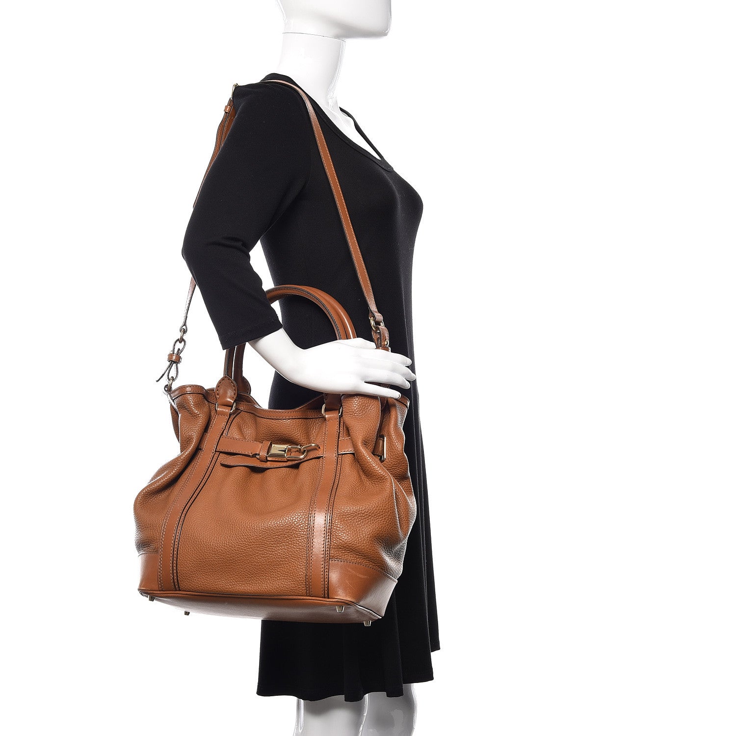 Burberry Grainy Calfskin Medium Golderton Tote Brown 2 of 17