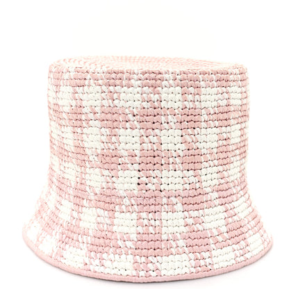 Prada Yarn Raffia Effect Crochet Triangle Bucket Hat S Alabastro 5 of 8