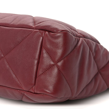 Chanel Lambskin Quilted Chanel 19 East West Shopping Bag Dark Brown 9 of 10