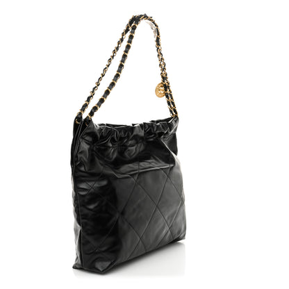 Chanel Shiny Calfskin Quilted Small Chanel 22 Black 4 of 12