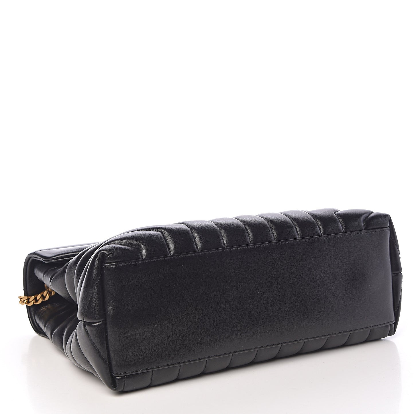 Calfskin Y Quilted Monogram Medium Loulou Chain Satchel Black