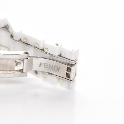 Fendi Stainless Steel Ceramic 38mm Chronograph Quartz Watch White 8 of 9