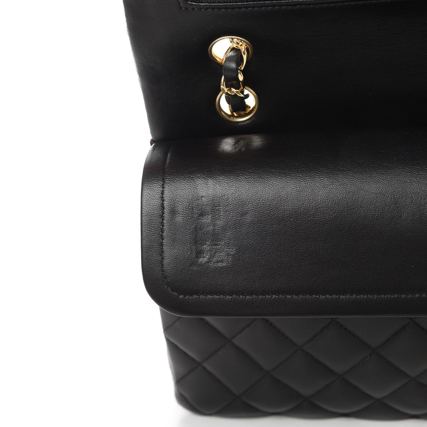 Lambskin Quilted Medium Double Flap Black