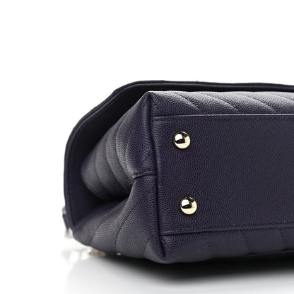 Chanel Caviar Lizard Embossed Chevron Quilted Mini Coco Handle Flap Purple 5 of 11