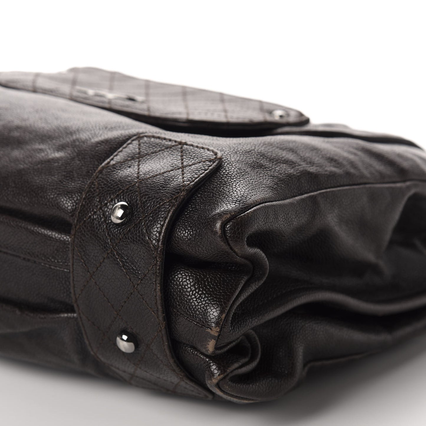 Glazed Caviar Pocket In The City Tote Brown