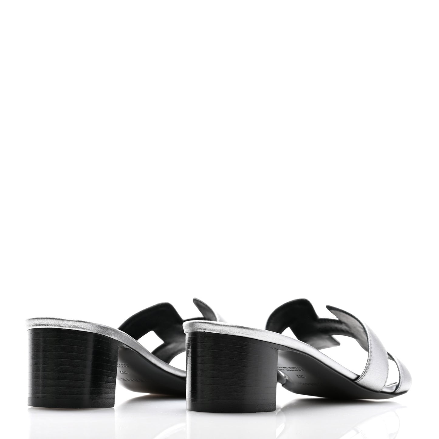Metallic Epsom Oasis Sandals 37 Gris Argente