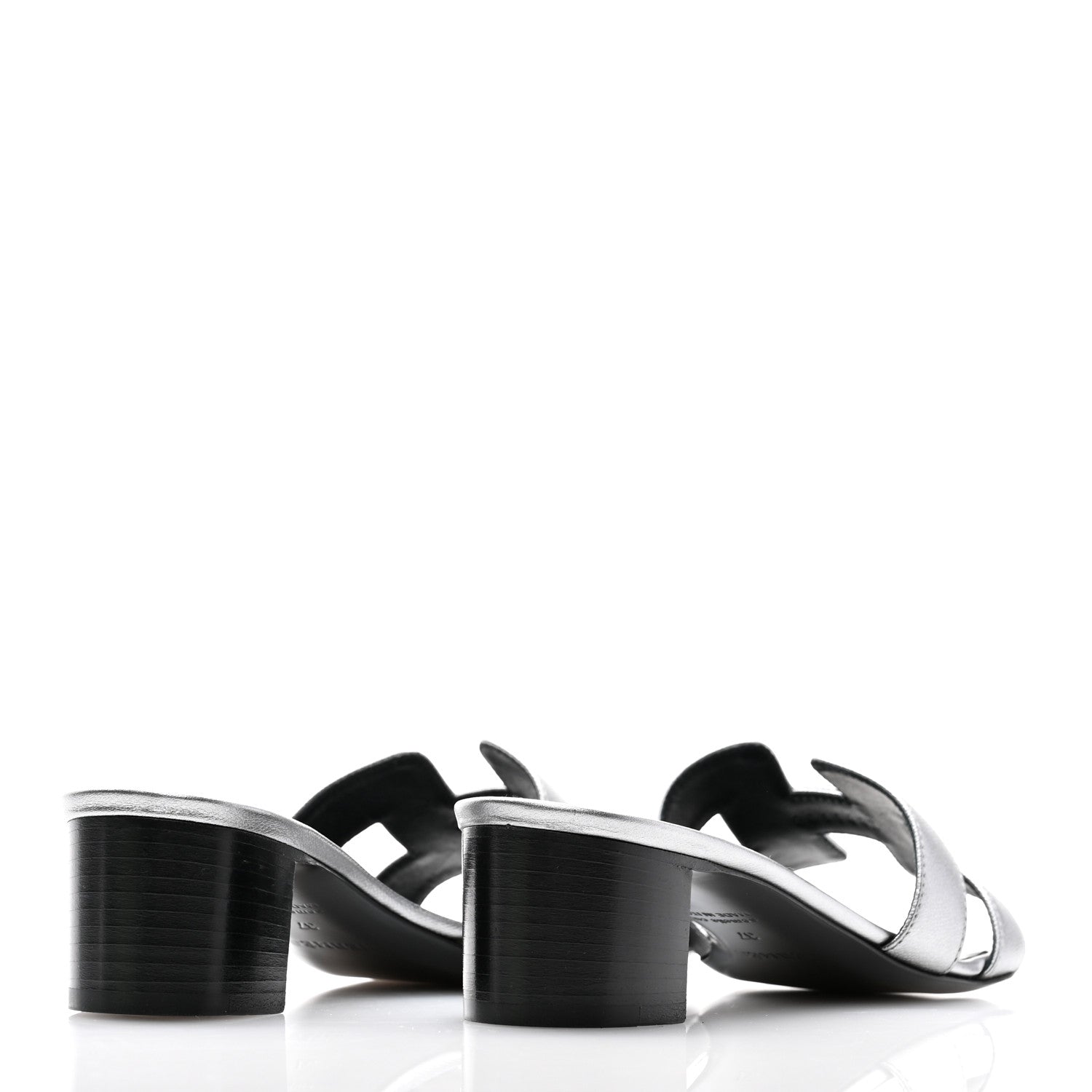 Hermes Metallic Epsom Oasis Sandals 37 Gris Argente 4 of 9