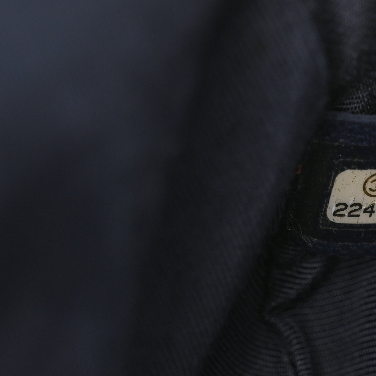 Crumpled Calfskin Quilted Medium Casual Rock Flap Navy