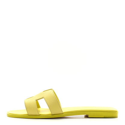 Hermes Epsom Oran Sandals 37 Jaune Pollen 1 of 10