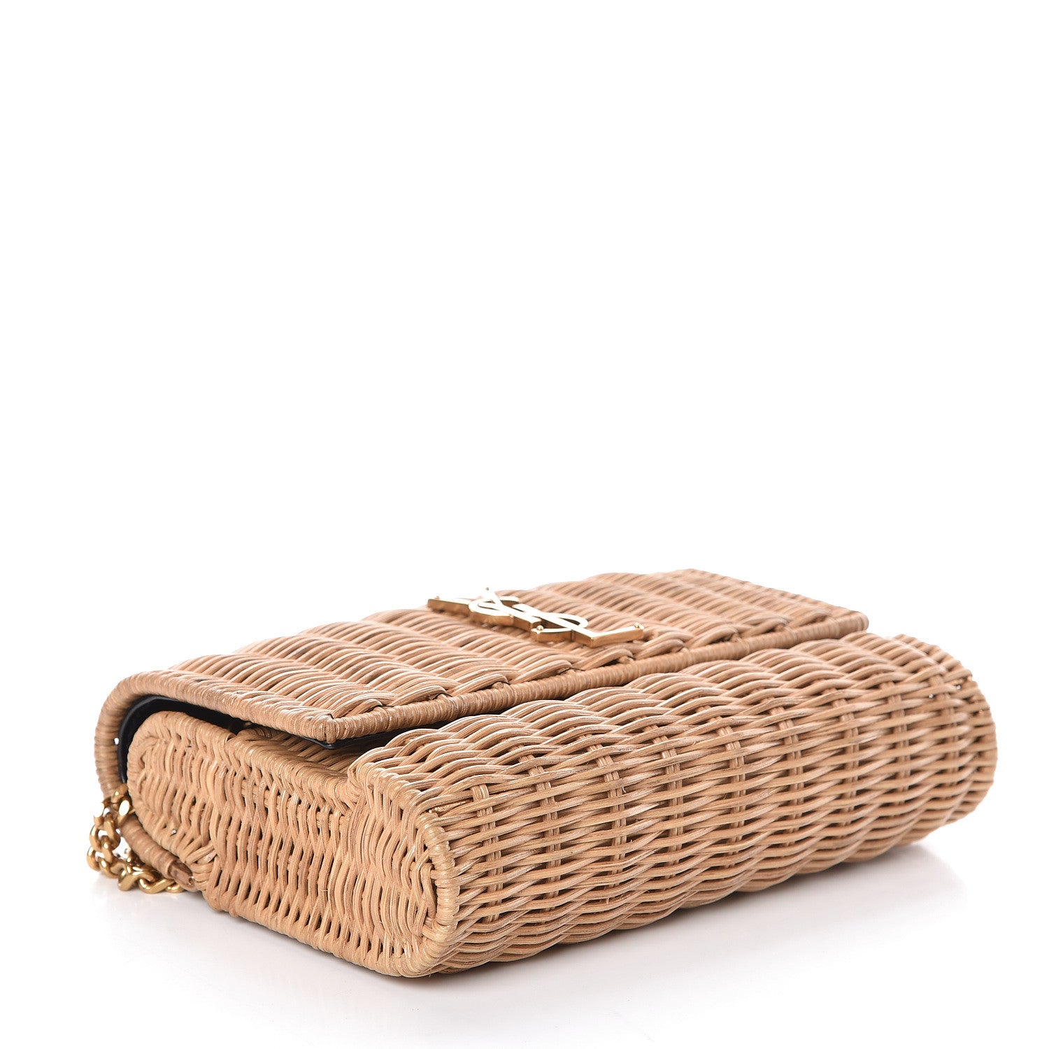 Saint Laurent Wicker Small Monogram Kate Satchel Naturale 4 of 10