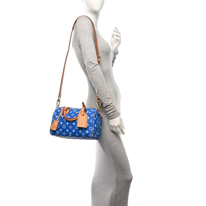 Louis Vuitton Calfskin Monogram Speedy P9 Bandouliere 25 Blue 2 of 16