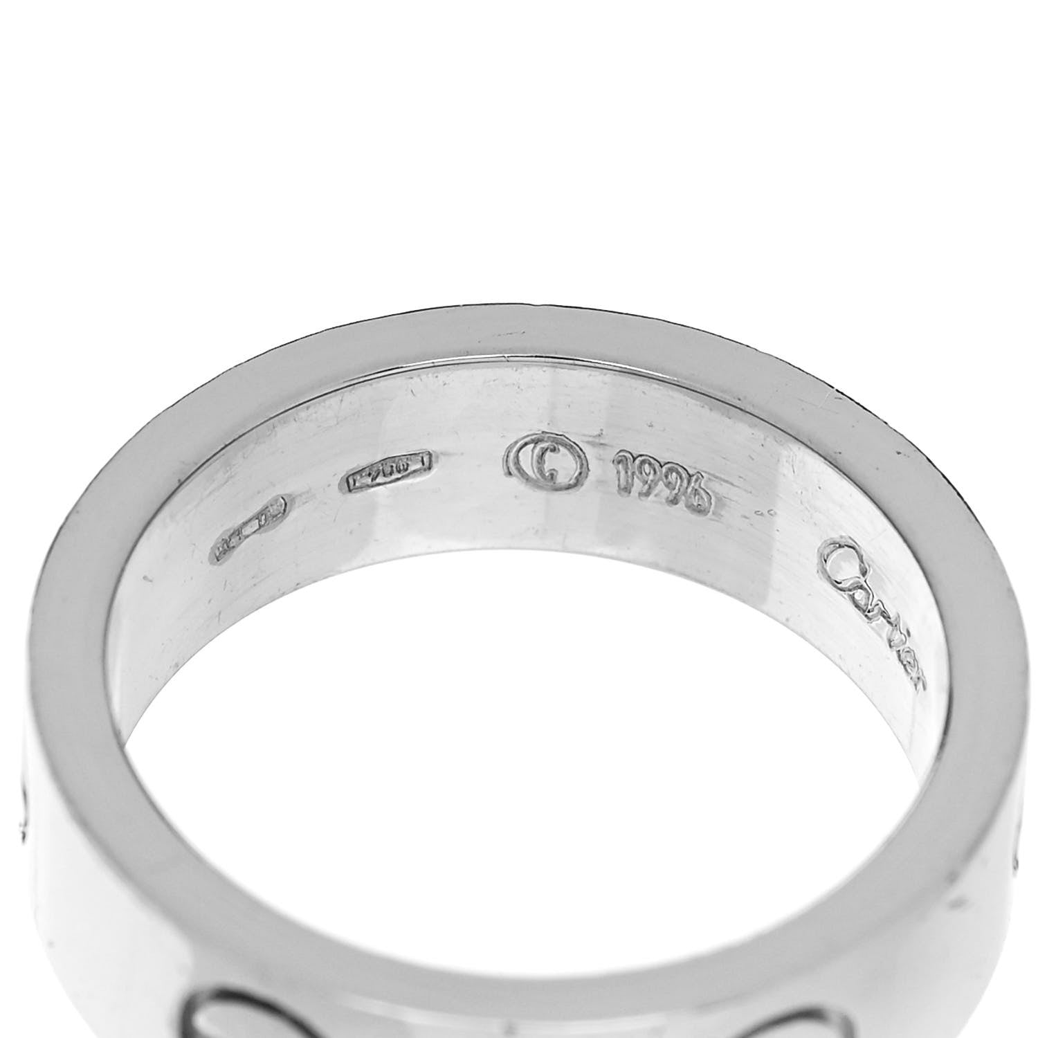 Cartier 18K White Gold 5.5mm LOVE Ring 50 5.25 4 of 5