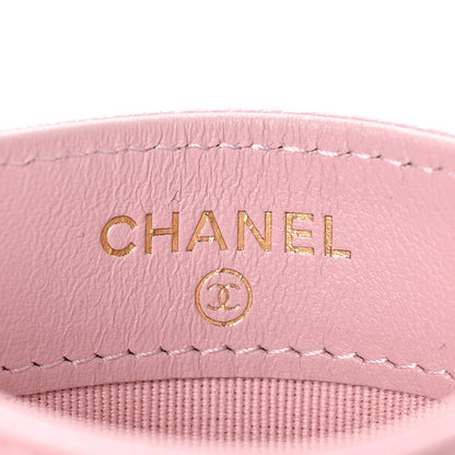 Chanel Caviar Quilted Studded CC Card Holder Light Pink 6 of 9