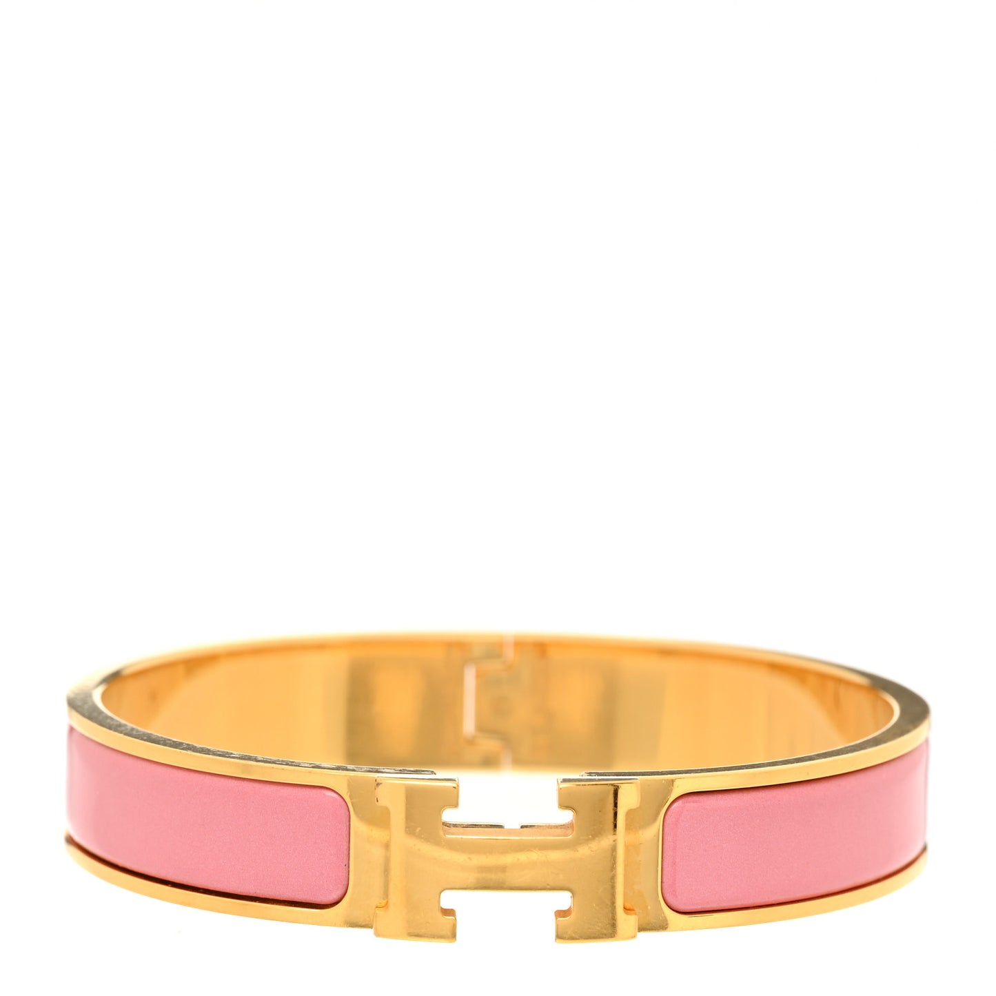 Enamel Narrow Clic Clac H Bracelet GM Rose Nacarat