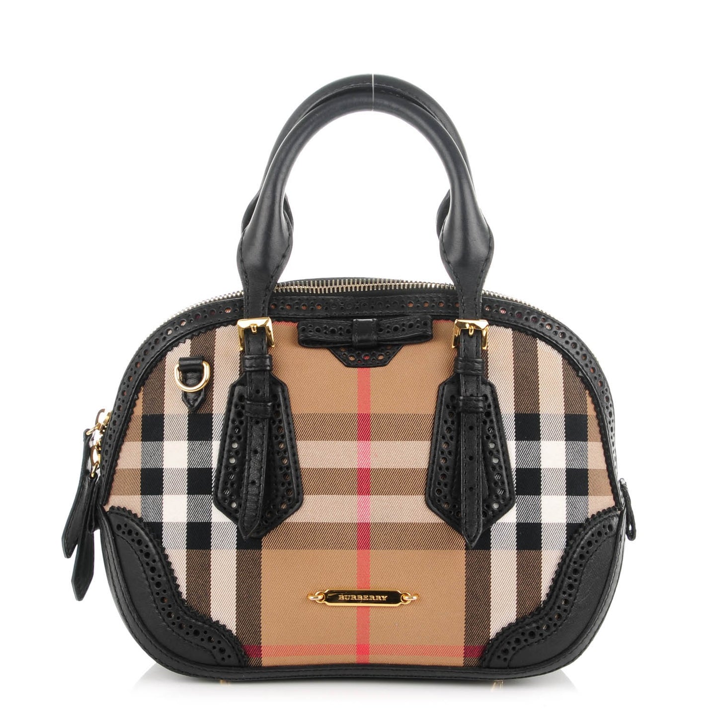 House Check Broguing Small Orchard Bowling Bag Black