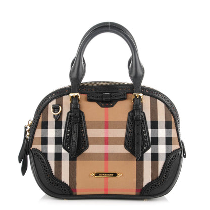Burberry House Check Broguing Small Orchard Bowling Bag Black 1 of 8